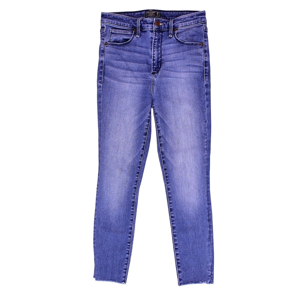 Abercrombie & Fitch Jeans Womens Size 2 Blue Simone Raw Hem Stretch- (26 x 22.5)